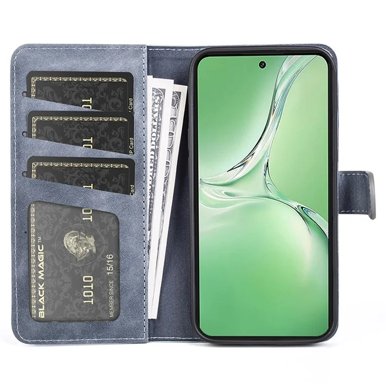 Чехол-бумажник для OnePlus Nord CE4 5G / Oppo K12, двухцветный сплавной кожаный чехол для телефона - синий