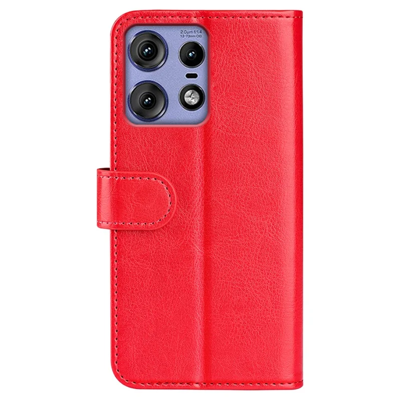For Motorola Edge 50 Pro 5G Wallet Case Crazy Horse Texture Leather Phone Cover - Red