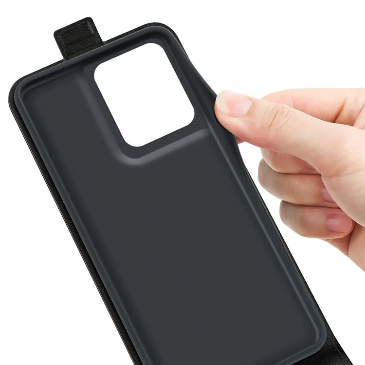Für Motorola Edge 50 Pro 5G Case Vertikale Klapptasche PU-Ledertelefonhülle - Schwarz