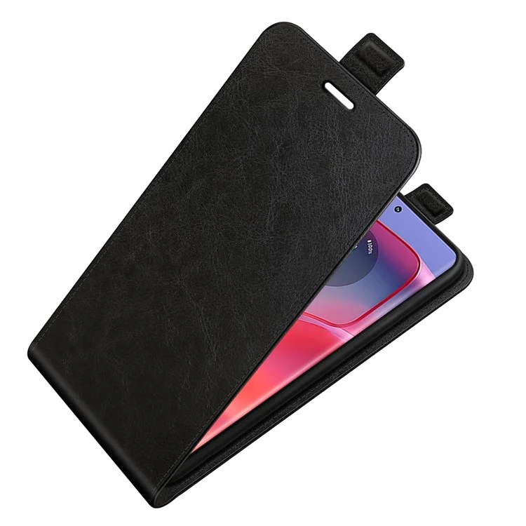 Für Motorola Edge 50 Pro 5G Case Vertikale Klapptasche PU-Ledertelefonhülle - Schwarz