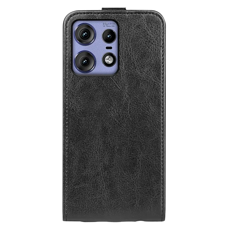 Für Motorola Edge 50 Pro 5G Case Vertikale Klapptasche PU-Ledertelefonhülle - Schwarz
