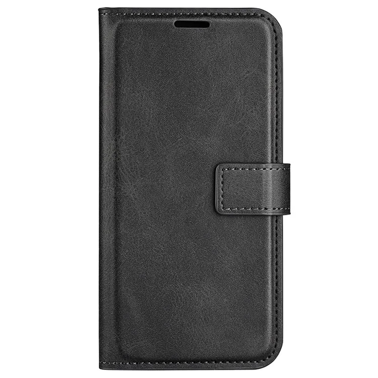 Per Motorola Edge 50 Pro 5G Custodia Classica Struttura in Pelle di Vitello Flip Orizzontale - Nero