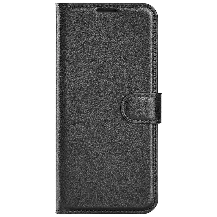 Para Motorola Edge 50 Pro 5G Caja Textura de Litchi Soporte Billetera Cubierta de Teléfono de Cuero - Negro