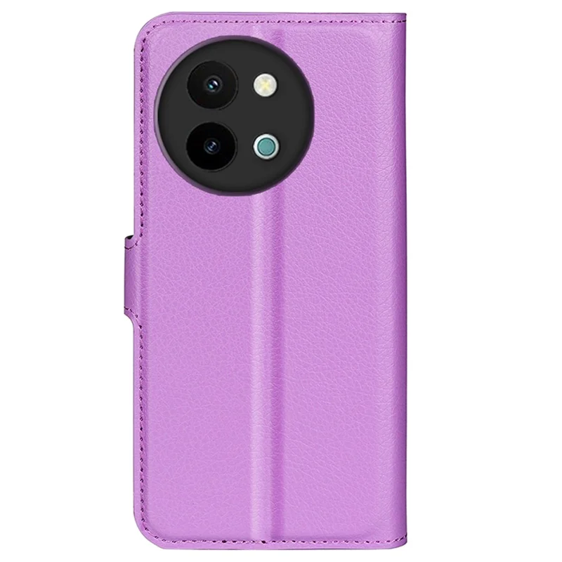 For vivo Y38 5G Case Litchi Grain PU Leather Shockproof TPU Inner Shell Phone Cover - Purple