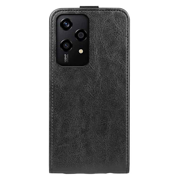 Vertical Flip Case for Honor 200 Lite Crazy Horse Texture PU Leather Phone Cover - Black