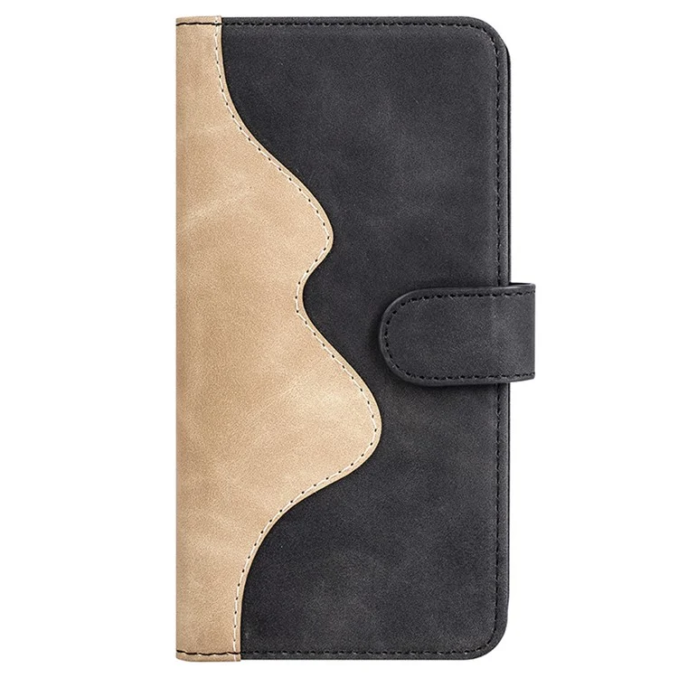 For Honor 200 Lite Case PU Leather Wallet Protective Phone Cover Color Splicing - Black
