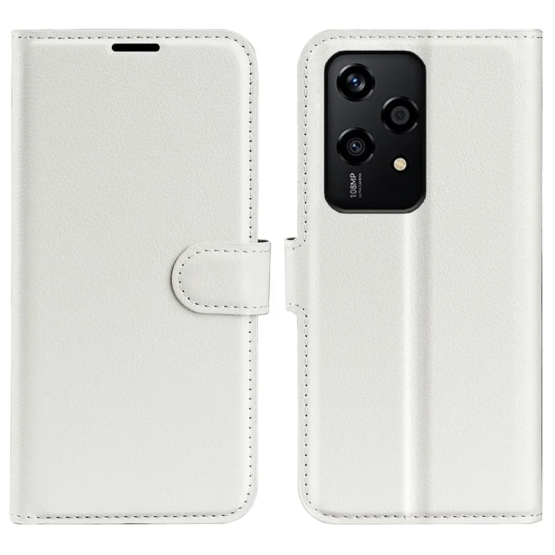 For Honor 200 Lite Case Litchi Texture Leather Flip Wallet Phone Cover - White