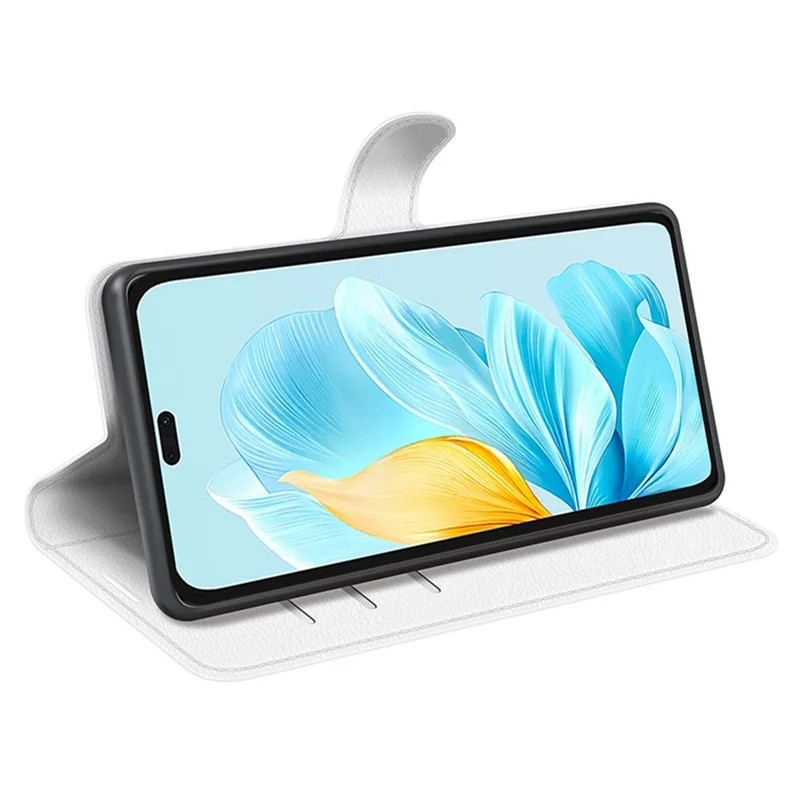 For Honor 200 Lite Case Litchi Texture Leather Flip Wallet Phone Cover - White