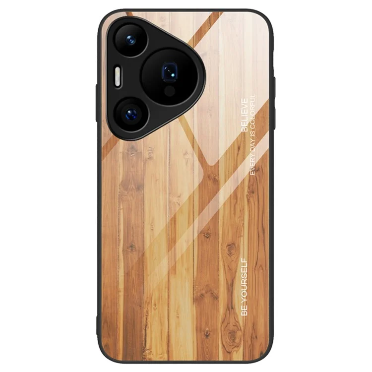 Für Huawei Pura 70 Pro / Pura 70 Pro+ Gehärtetes Glas-Hülle TPU-Rahmen Schutzhülle - Braun