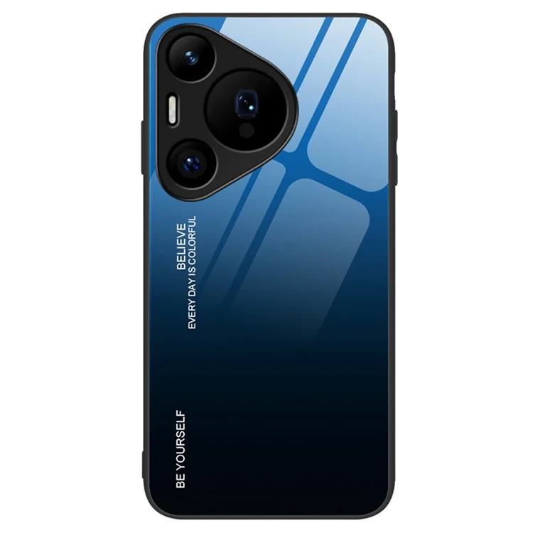 Pour Huawei Pura 70 Pro / 70 Pro+ Étui Anti-Rayures Verre Trempé+PC+TPU Coque de Téléphone - Bleu / Noir