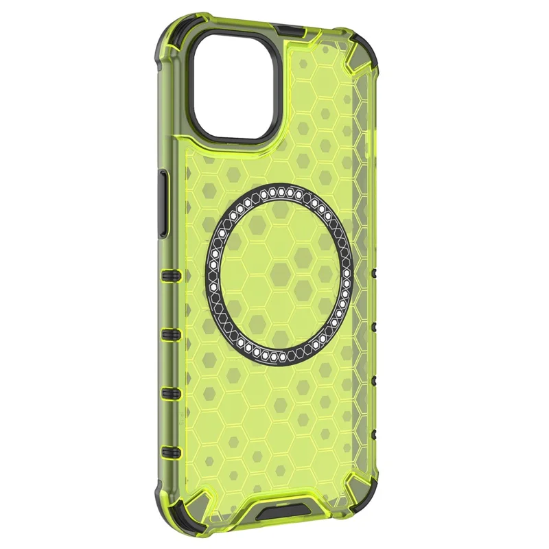 For iPhone 13 Case Compatible with MagSafe TPU+PC Honeycomb Phone Cover - Green