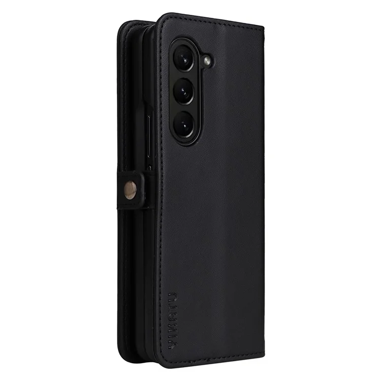 YIKATU YK- 001 per Samsung Galaxy Z Fold6 5G Custodia in Pelle PU Flip Cover Forte Magnetica - Nero