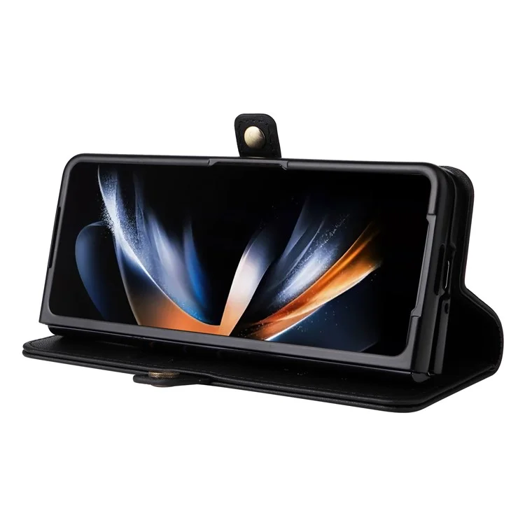 YIKATU YK- 001 per Samsung Galaxy Z Fold6 5G Custodia in Pelle PU Flip Cover Forte Magnetica - Nero