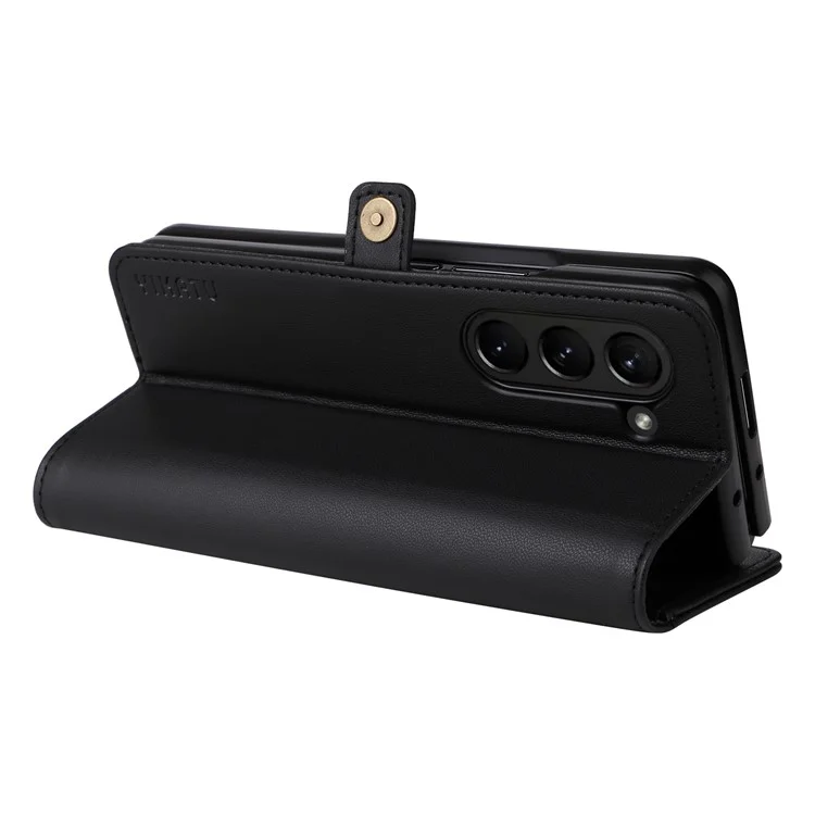 YIKATU YK- 001 per Samsung Galaxy Z Fold6 5G Custodia in Pelle PU Flip Cover Forte Magnetica - Nero