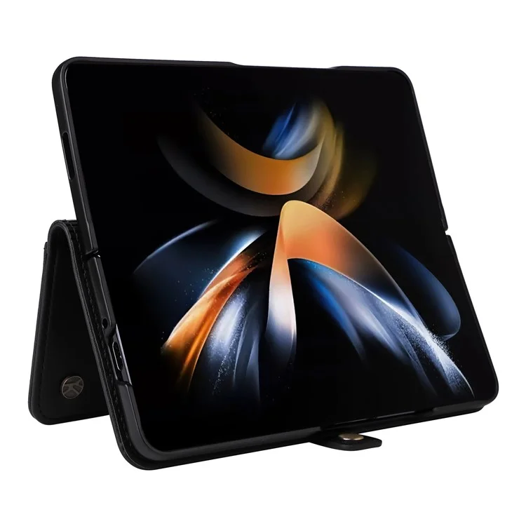 YIKATU YK- 001 per Samsung Galaxy Z Fold6 5G Custodia in Pelle PU Flip Cover Forte Magnetica - Nero