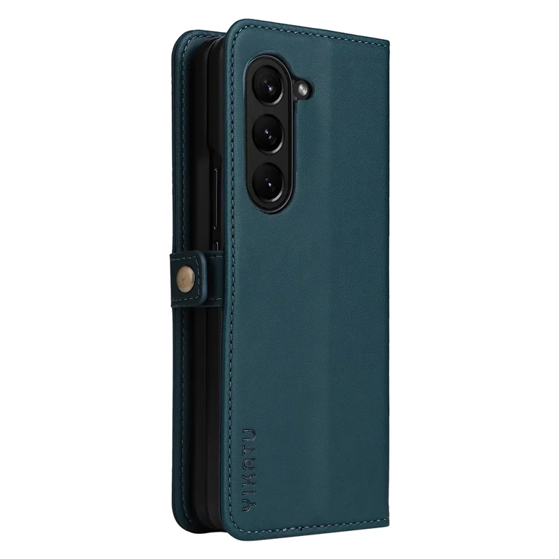 YIKATU YK- 001 para Samsung Galaxy Z Fold6 5G Case PU Leather Strong Magnetic Flip hone Cover - Verde