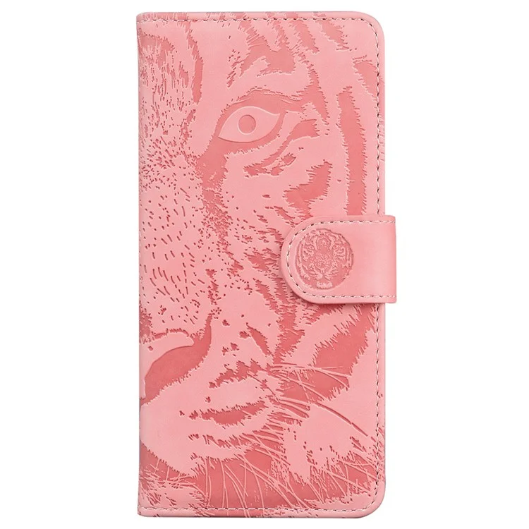 Per Samsung Galaxy M15 5G / F15 5G Custodia Portafoglio Modello Tigre Pelle Custodia per Telefono - Rosa