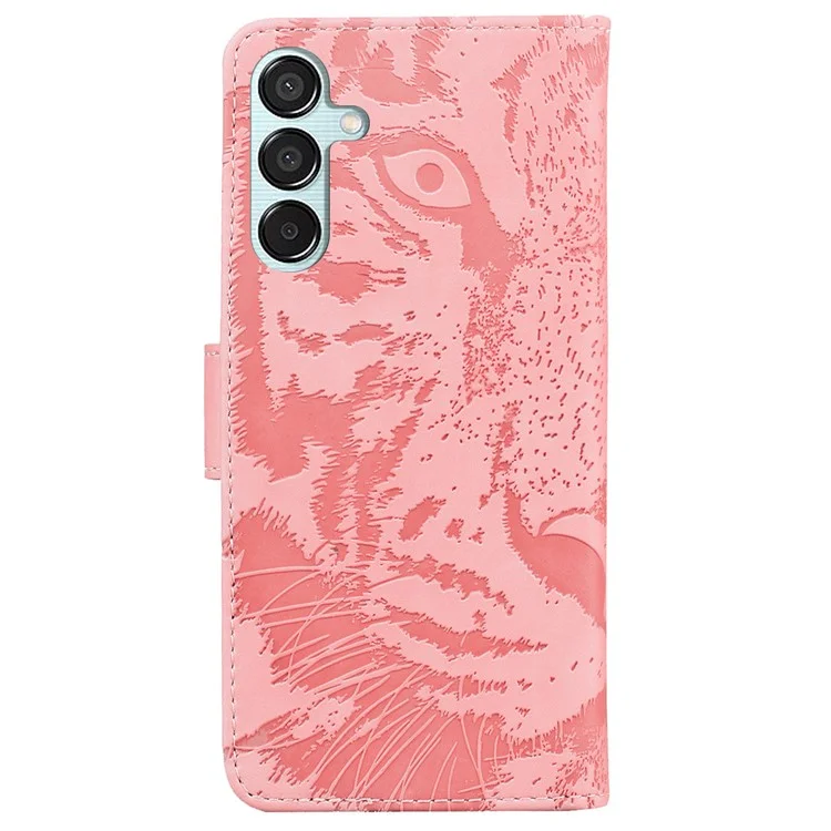 Per Samsung Galaxy M15 5G / F15 5G Custodia Portafoglio Modello Tigre Pelle Custodia per Telefono - Rosa