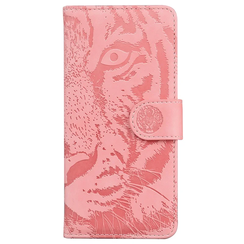 For Samsung Galaxy Xcover7 Case Wallet Tiger Pattern PU Leather Folio Phone Cover - Pink