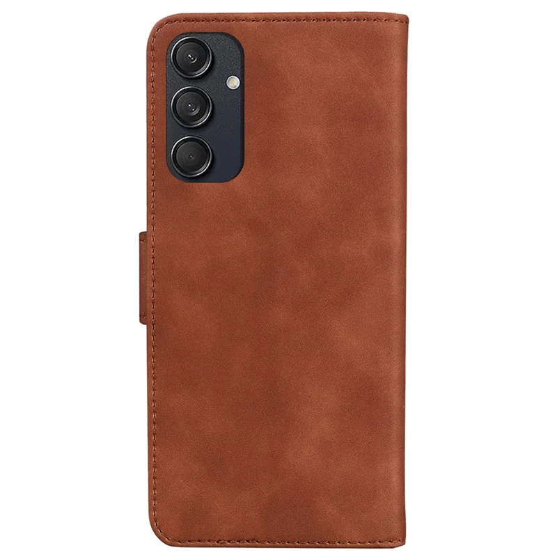 For Samsung Galaxy M55 5G / C55 5G / F55 5G Wallet Case Solid Color PU Leather Folio Flip Phone Cover - Brown