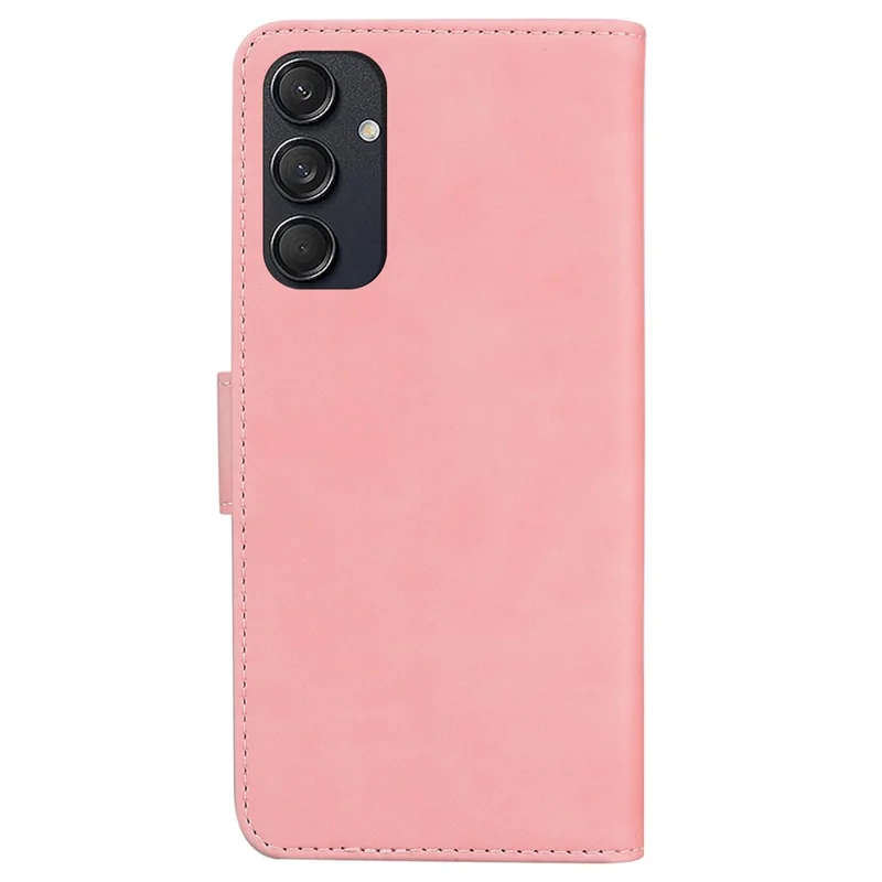 For Samsung Galaxy M55 5G / C55 5G / F55 5G Wallet Case Solid Color PU Leather Folio Flip Phone Cover - Pink
