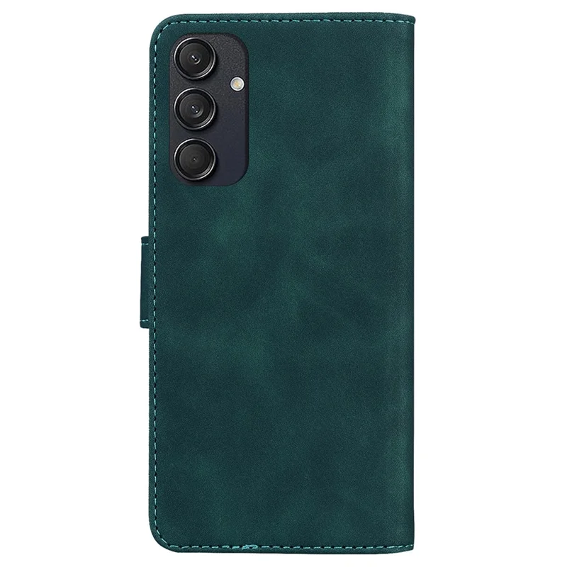 For Samsung Galaxy M55 5G / C55 5G / F55 5G Wallet Case Solid Color PU Leather Folio Flip Phone Cover - Green