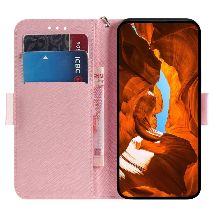 Für Sony Xperia 5 VI Ledergeldbörse Handyhülle Muster Bedrucken Cover mit Riemen - Magnolie