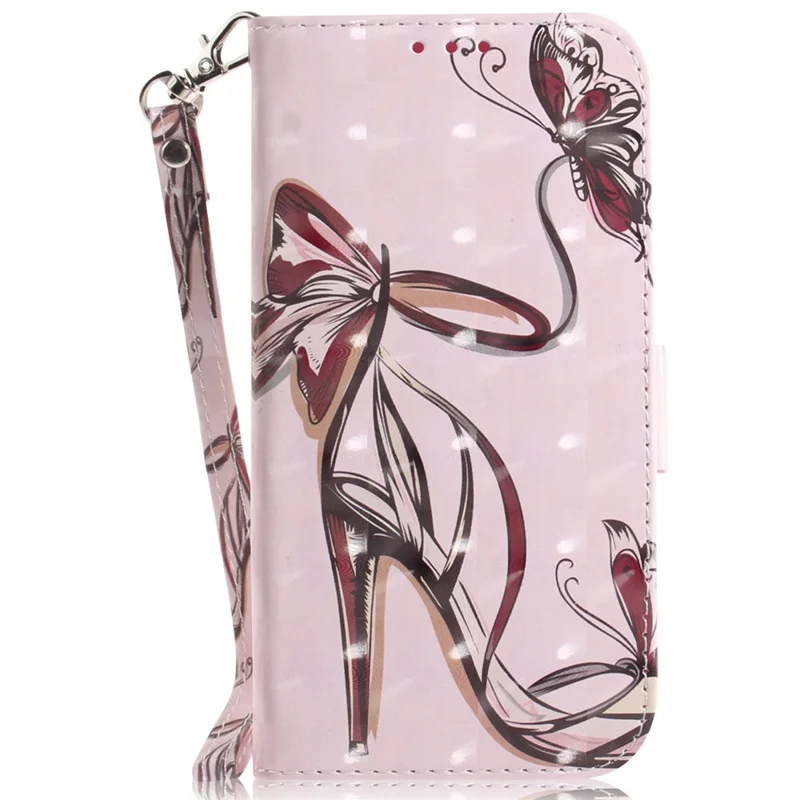 For Samsung Galaxy M15 5G / F15 5G Case 3D Printed Pattern Leather Phone Cover - Butterfly High Heels