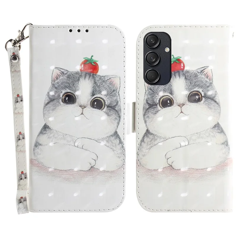 For Samsung Galaxy M55 5G / C55 5G / F55 5G Case Pattern Printing Wallet Leather Phone Cover - Cute Cat