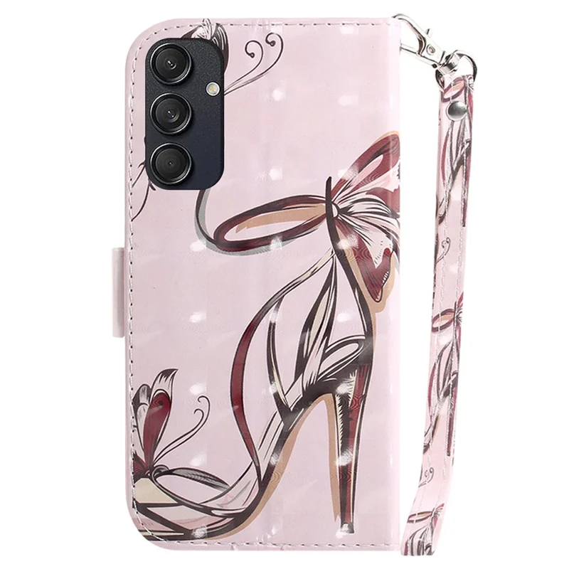 For Samsung Galaxy M55 5G / C55 5G / F55 5G Case Pattern Printing Wallet Leather Phone Cover - Butterfly High Heels