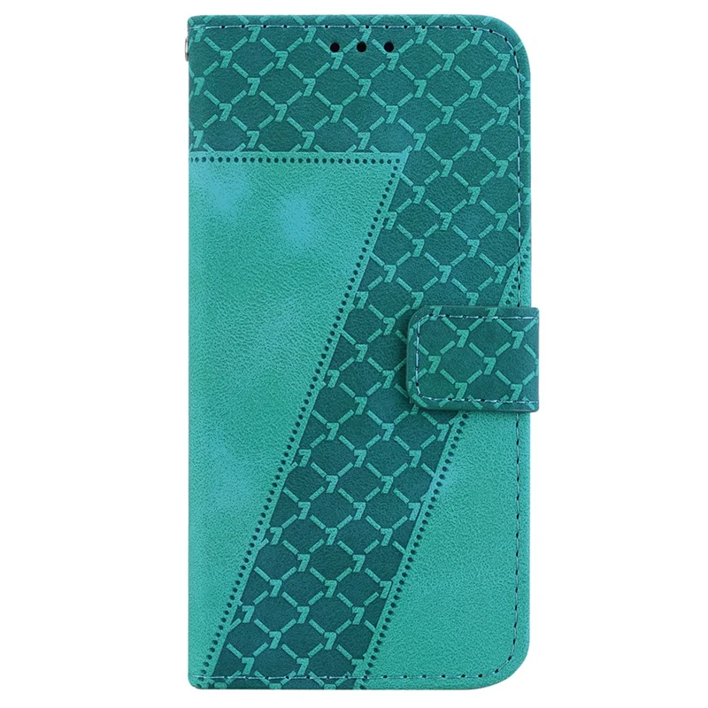 For Samsung Galaxy Xcover7 Wallet Case 7-Shape Imprinted Leather Phone Cover - Green