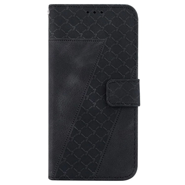 Para Motorola Edge 50 5G / Edge 50 Pro 5G Caja 7-Shape Imprinted Wallet Leather Phone Cover - Negro