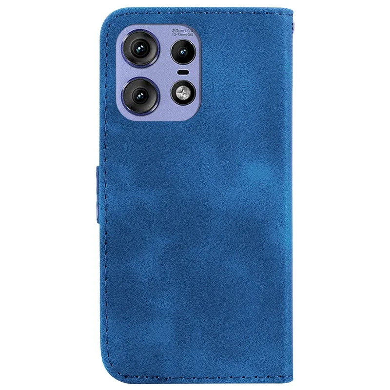 For Motorola Edge 50 5G / Edge 50 Pro 5G Case 7-Shape Imprinted Wallet Leather Phone Cover - Dark Blue