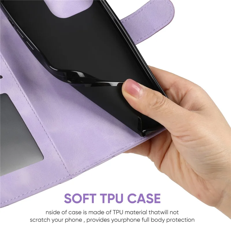 For Xiaomi Redmi 9C / 9C NFC / 10A Case Wallet Line Pattern Skin-Friendly Leather Cover - Purple