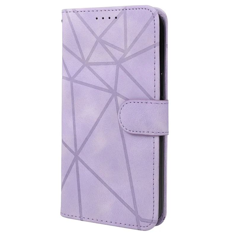 For Xiaomi Redmi 9C / 9C NFC / 10A Case Wallet Line Pattern Skin-Friendly Leather Cover - Purple