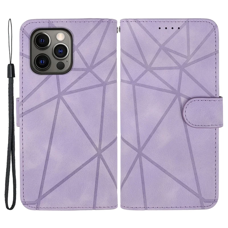 For iPhone 14 Pro Max Leather Case Skin-touch Texture Wallet Stand Phone Cover - Purple