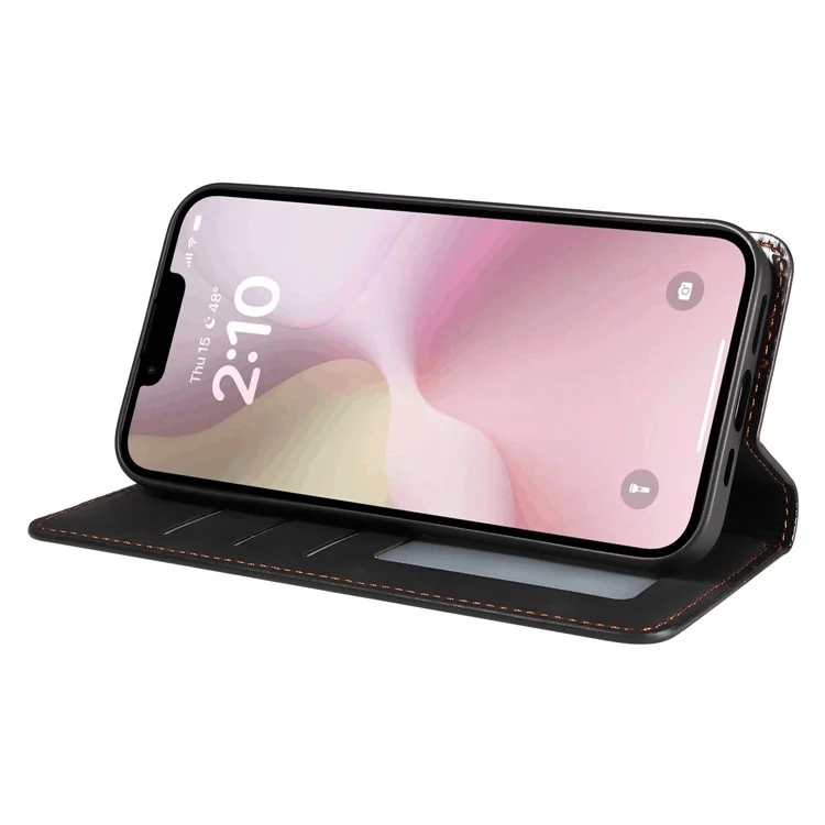 FORWENW Fantasy Series pour iPhone SE (2024) Étui Peau-Toucher Cuir Absorption Magnétique Coque de Téléphone - Noir