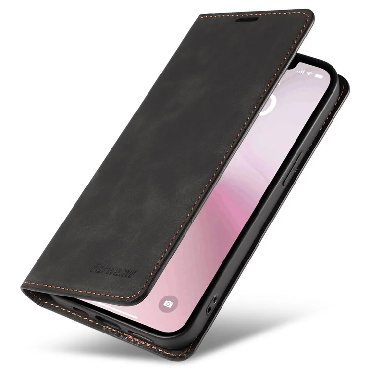 FORWENW Fantasy Series pour iPhone SE (2024) Étui Peau-Toucher Cuir Absorption Magnétique Coque de Téléphone - Noir