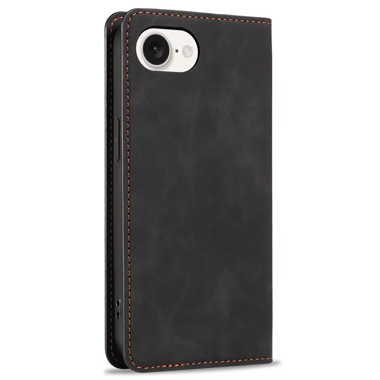 FORWENW Fantasy Series pour iPhone SE (2024) Étui Peau-Toucher Cuir Absorption Magnétique Coque de Téléphone - Noir