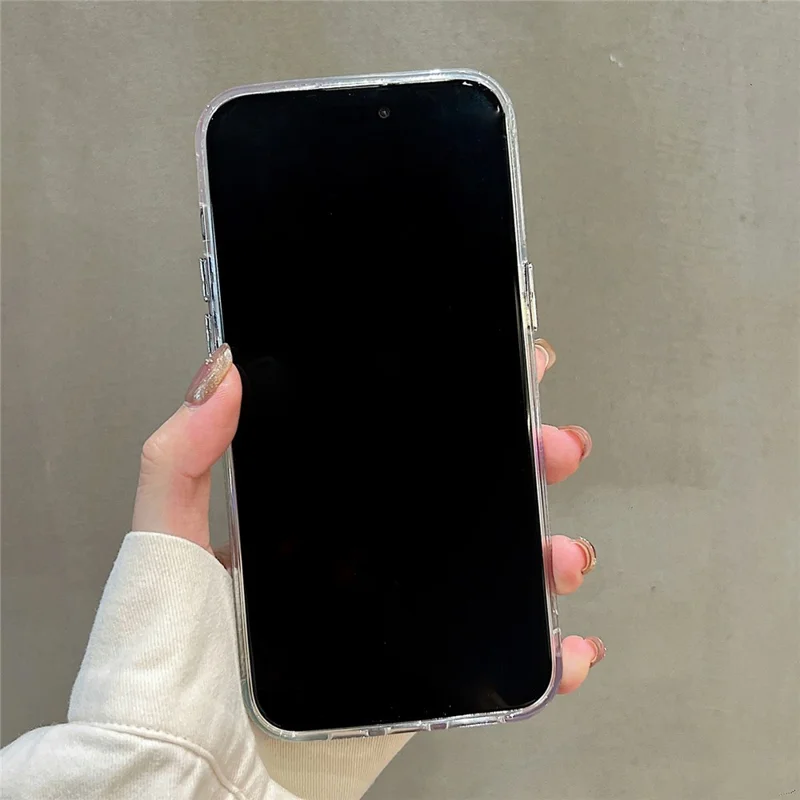 For iPhone 15 Pro Case Gradient Color Wrinkled Water Ripple PC+TPU Phone Cover - Red