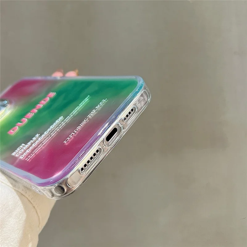 For iPhone 15 Pro Case Gradient Color Wrinkled Water Ripple PC+TPU Phone Cover - Red