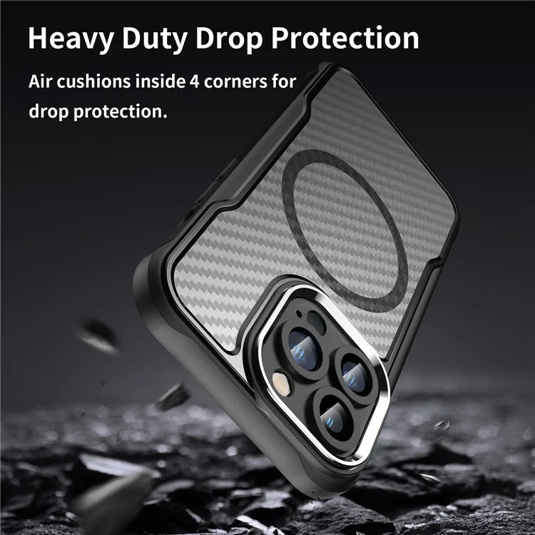 For iPhone 14 Pro Case Compatible with MagSafe TPU+PC Phone Cases Wholesale - Black