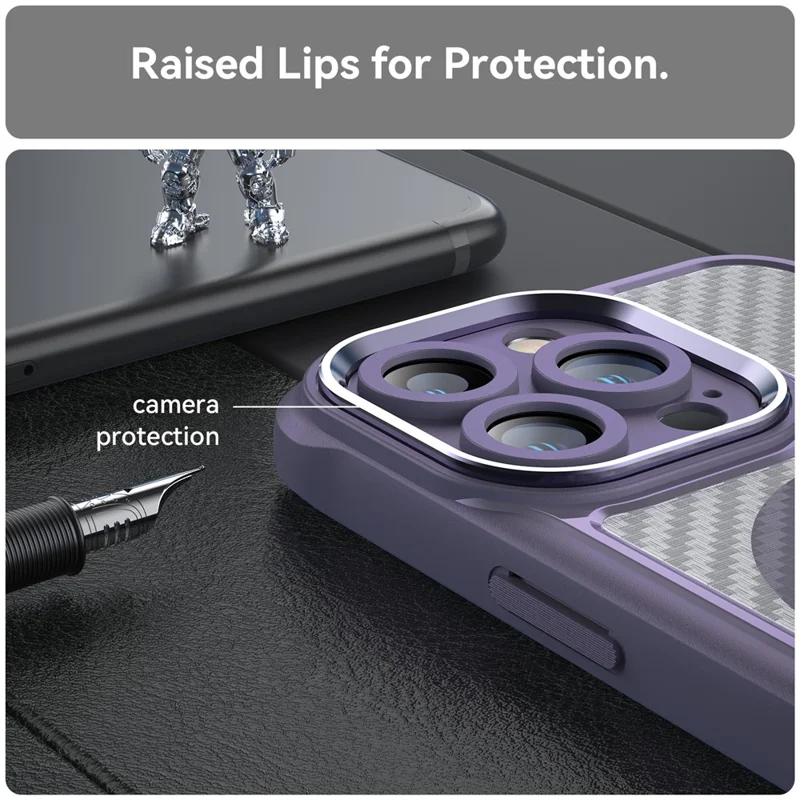 For iPhone 14 Pro Case Compatible with MagSafe TPU+PC Phone Cases   - Purple