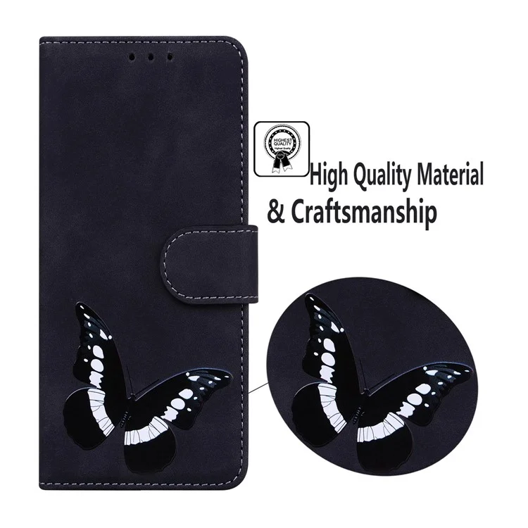 Per Samsung Galaxy M15 5G / F15 5G Custodia Portafoglio con Motivo a Farfalla - Nero
