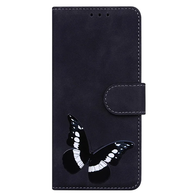 Per Samsung Galaxy M15 5G / F15 5G Custodia Portafoglio con Motivo a Farfalla - Nero