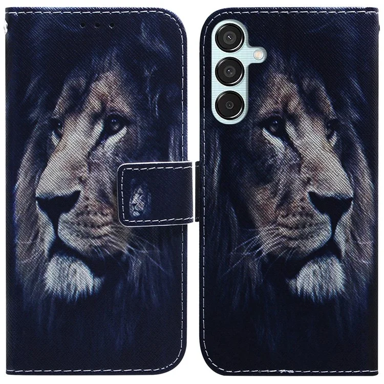 Per Samsung Galaxy M15 5G / F15 5G Custodia Stampa Pattern Custodia in Pelle - Leone