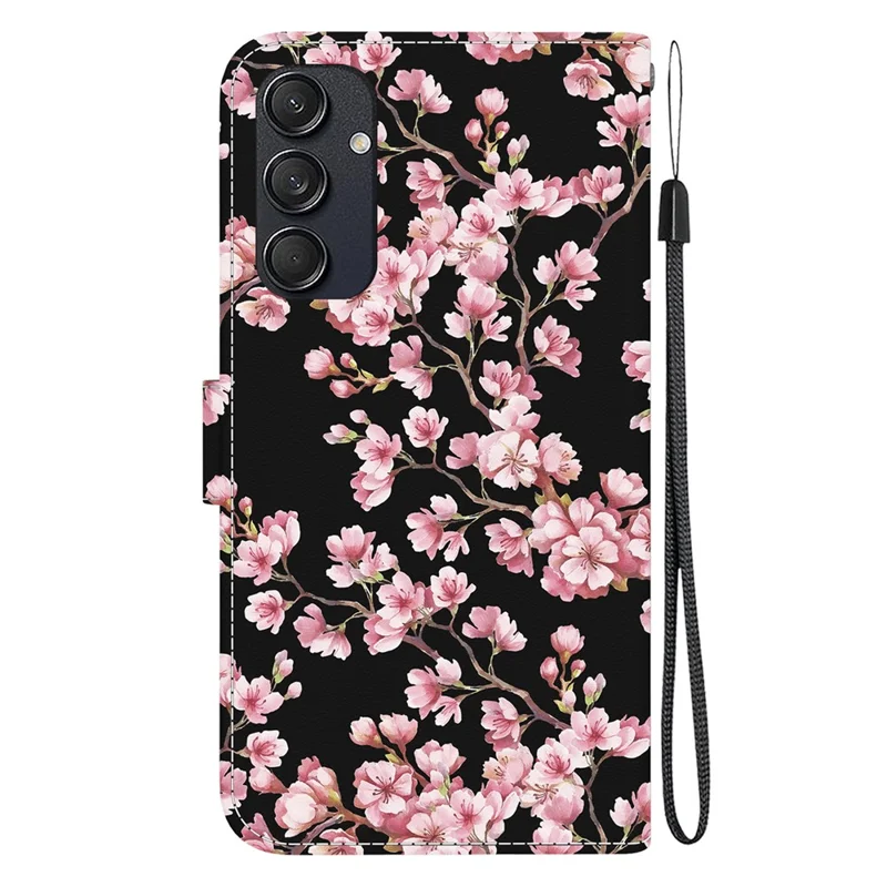 For Samsung Galaxy M55 5G / C55 5G / F55 5G Wallet Phone Case Pattern Print Leather Shockproof Cover - Plum Blossom
