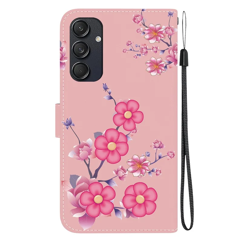 For Samsung Galaxy M55 5G / C55 5G / F55 5G Wallet Phone Case Pattern Print Leather Shockproof Cover - Sakura
