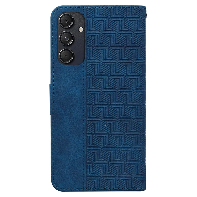 For Samsung Galaxy M55 5G / C55 5G / F55 5G Case Imprinted Geometry PU Leather Protective Cover - Blue