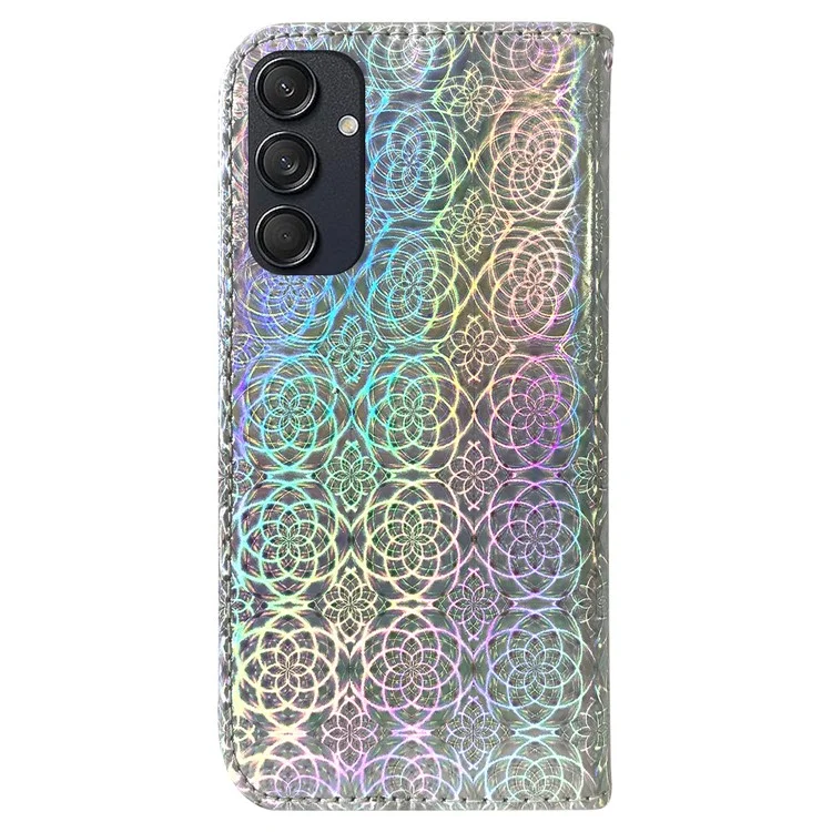 Para Samsung Galaxy M55 5G / C55 5G / F55 5G Funda Dazzling Flower Cierre Magnético Cubierta de Cuero - Gris
